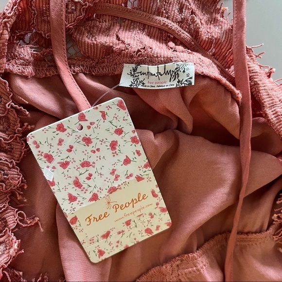 Free People Sweetie Pie Rusty Rose Bodysuit Tank Top Cami Size XS - Picture 11 of 12